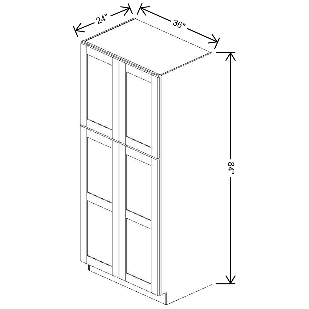 Fabuwood Allure Galaxy Frost Tall Pantry 36"W x 84”H  Cabinet