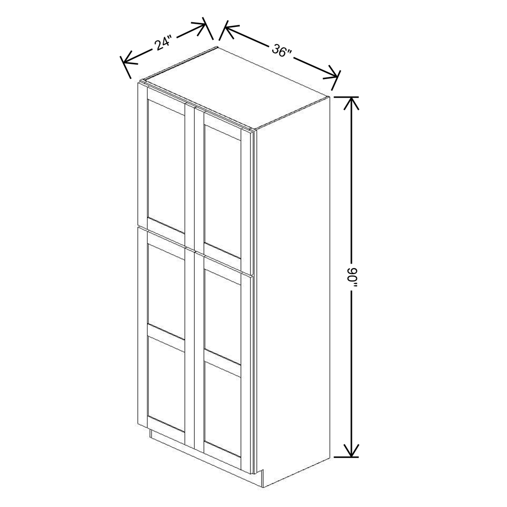 Fabuwood Allure Galaxy Frost Tall Pantry 36"W x 90”H  Cabinet