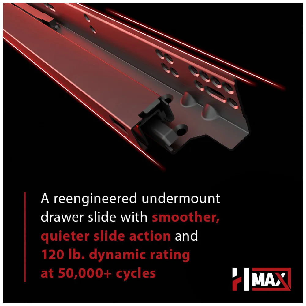 24" HR MAX™ Performance 120 lb Soft-Close EZ Open Full Extension Undermount Slides
