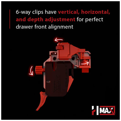HR MAX™ 4-way Adjustable Clip with Plastic Base for USMAX2 Series Undermount Slides