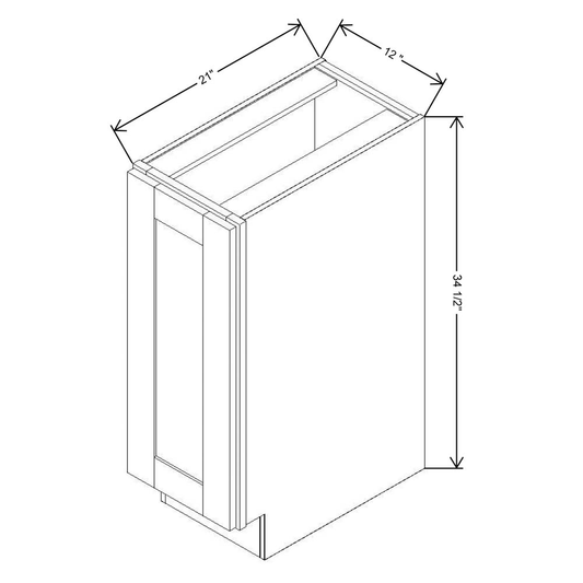 Fabuwood Allure Galaxy Frost Full Height Door Vanity Base 12"W Cabinet