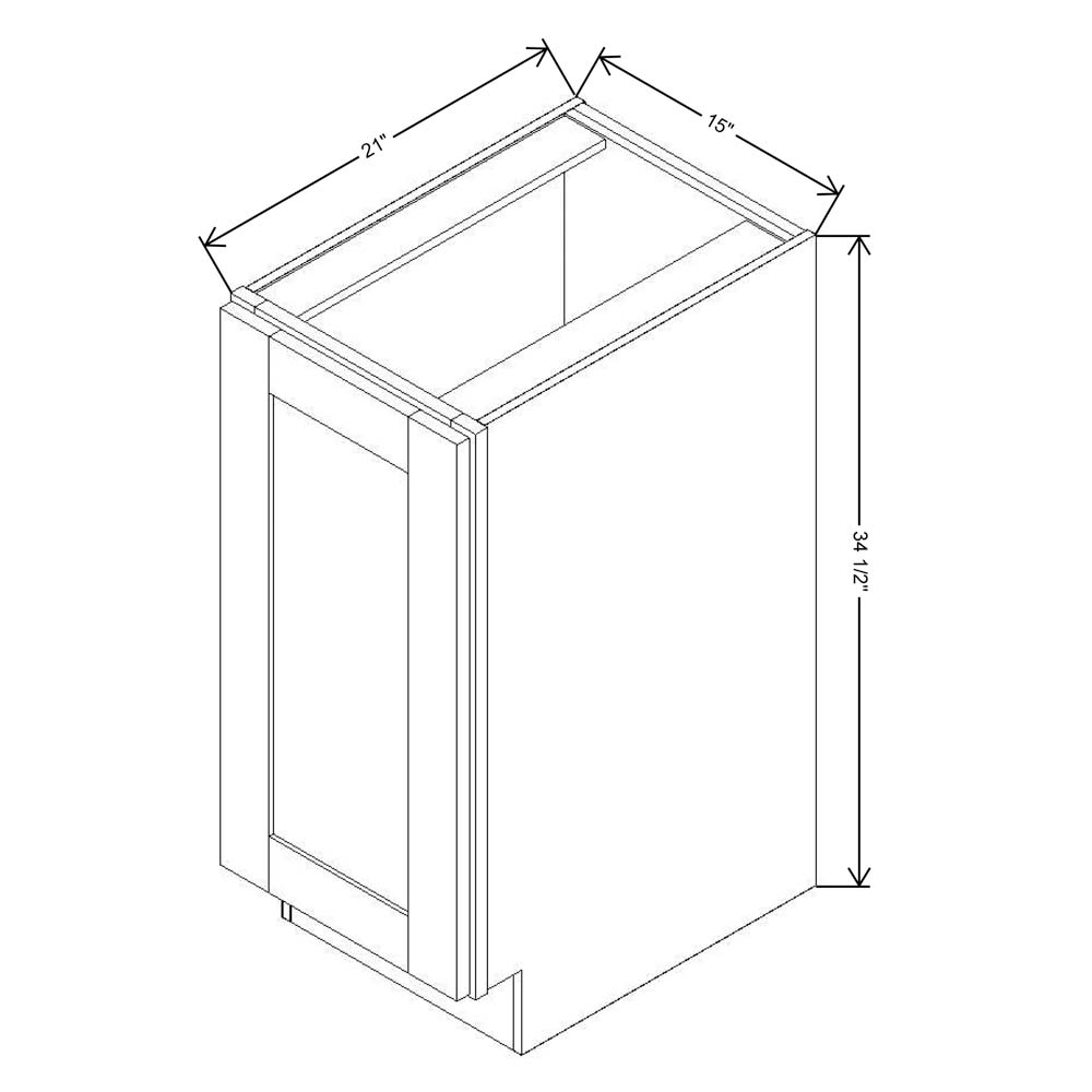 Fabuwood Allure Galaxy Frost Full Height Door Vanity Base 15"W Cabinet