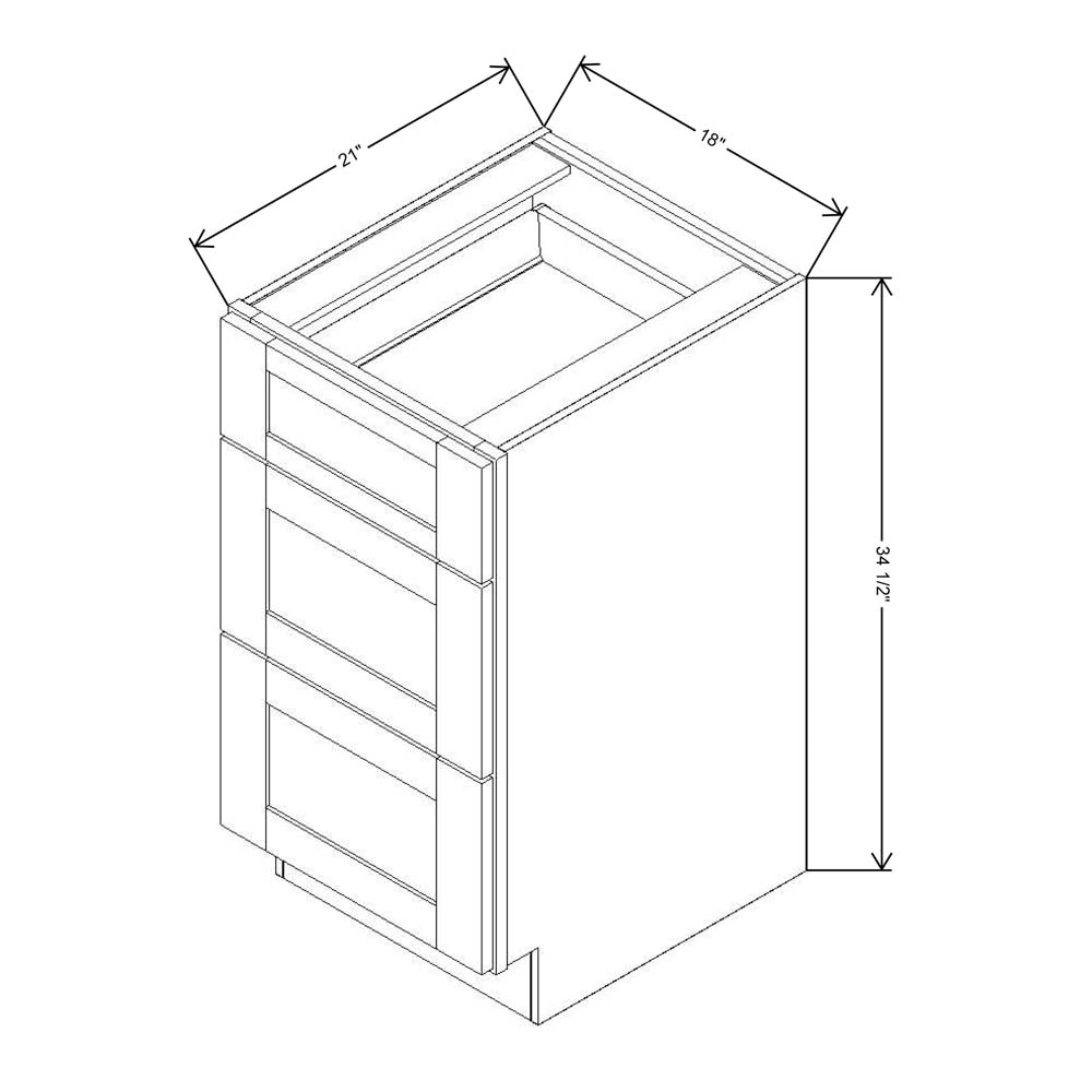 Fabuwood Allure Galaxy Frost Vanity Drawer Base 18"W Cabinet