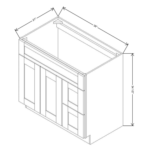 Fabuwood Allure Galaxy Frost Single Sink Vanity & 2-Drawers Combo 36"W Cabinet