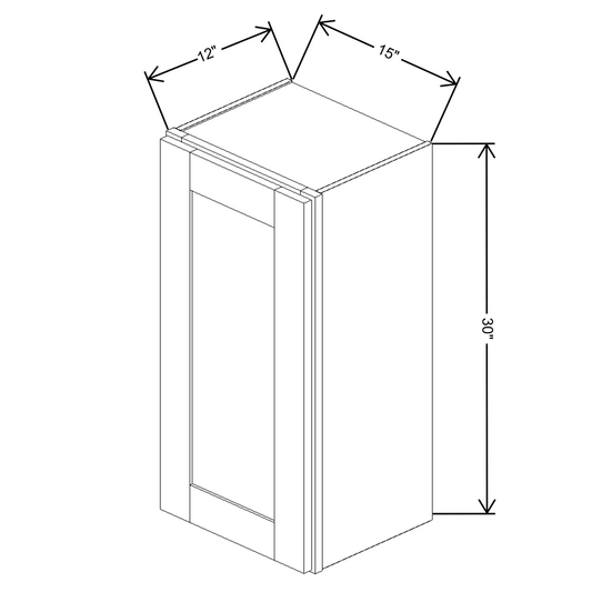 Fabuwood Allure Galaxy Frost Wall 30”H Single Door 15"W Cabinet