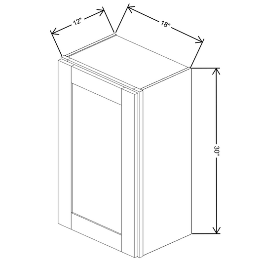 Fabuwood Allure Galaxy Frost Wall 30”H Single Door 18"W Cabinet