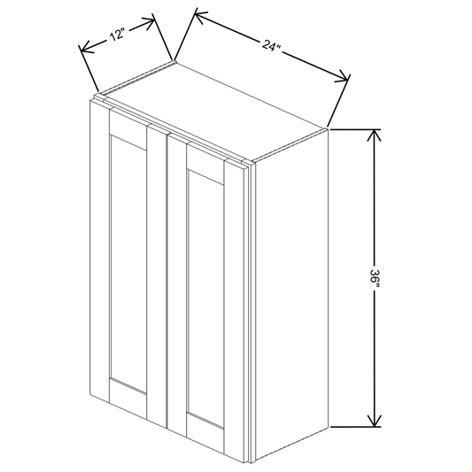Fabuwood Allure Galaxy Frost Wall 36”H Double Doors 24"W Cabinet
