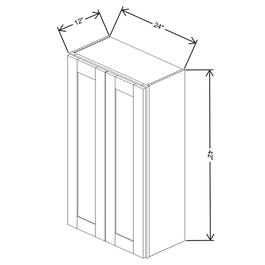 Fabuwood Allure Galaxy Frost Wall 42”H Double Doors 24"W Cabinet