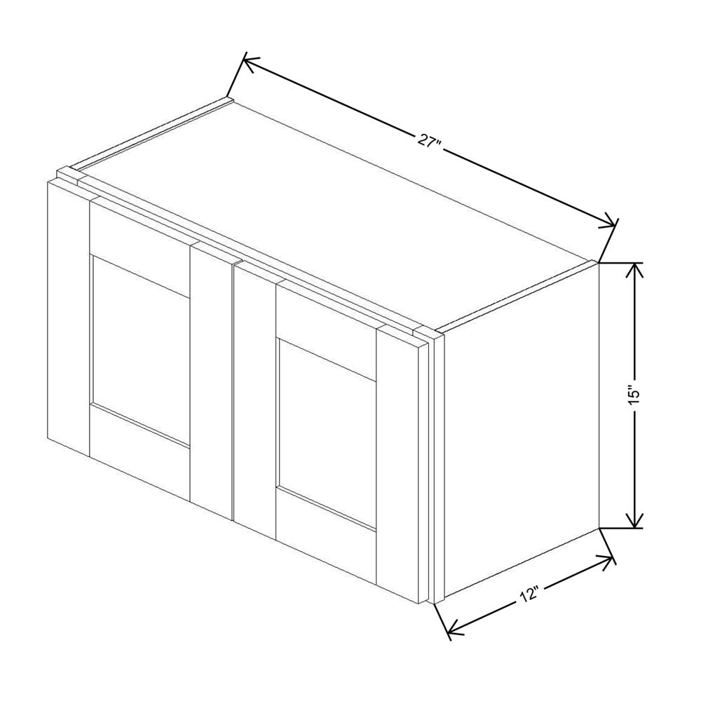 Fabuwood Allure Galaxy Frost Wall 15”H Double Doors 27"W Cabinet