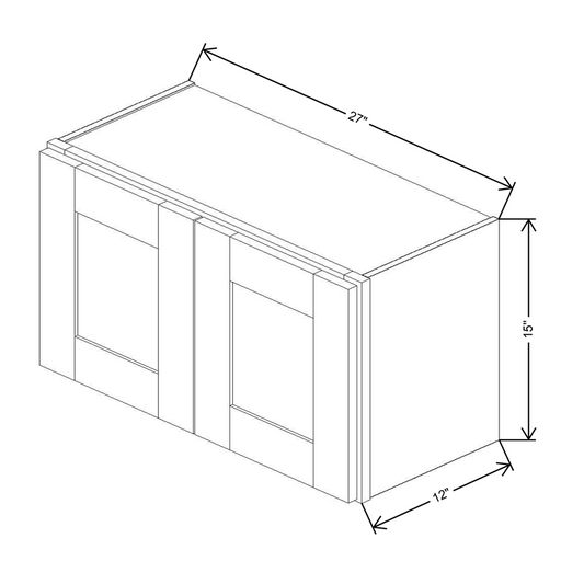 Fabuwood Allure Galaxy Frost Wall 15”H Double Doors 27"W Cabinet