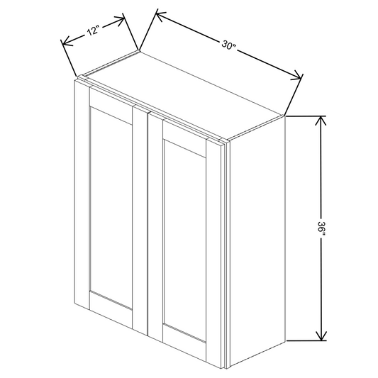 Fabuwood Allure Galaxy Frost Wall 36”H Double Doors 30"W Cabinet
