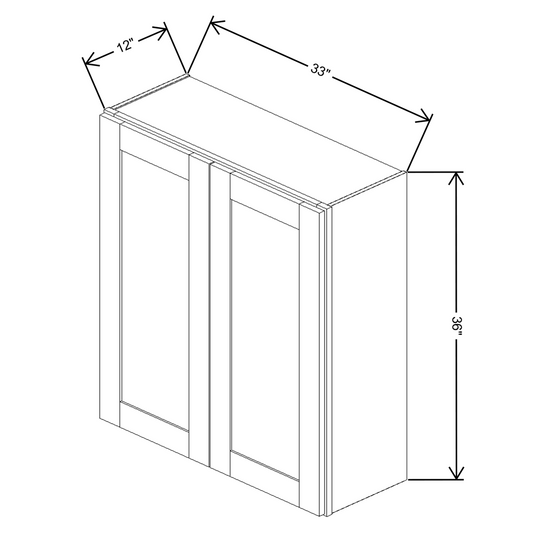 Fabuwood Allure Galaxy Frost Wall 36”H Double Doors 33"W Cabinet