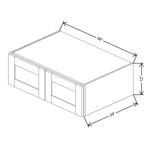 Fabuwood Allure Galaxy Frost Wall 12”H Double Doors 36"W x 24”D Cabinet