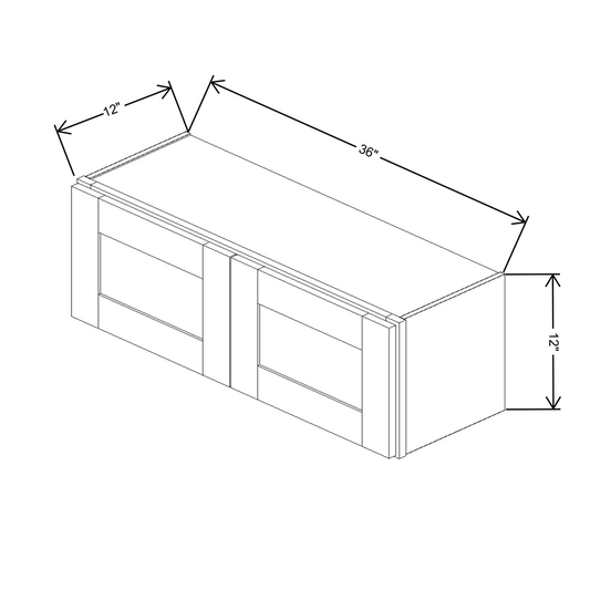 Fabuwood Allure Galaxy Frost Wall 12”H Double Doors 36"W Cabinet