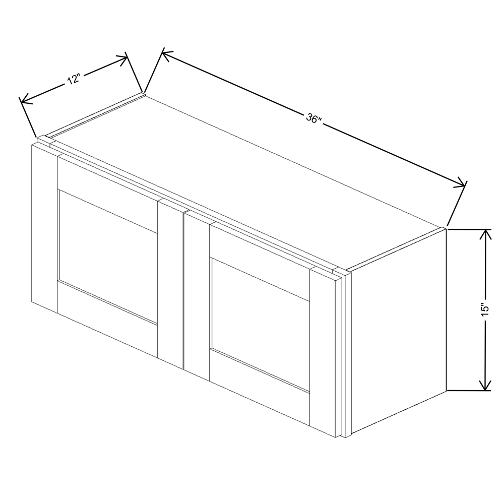 Fabuwood Allure Galaxy Frost Wall 36"W x 15"H Shaker Cabinet