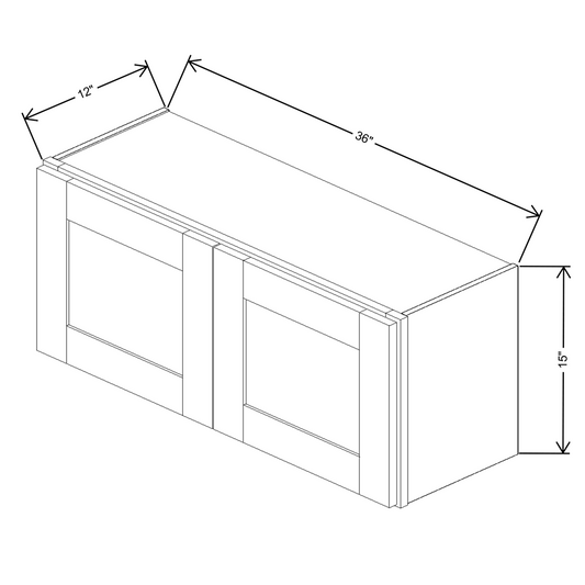 Fabuwood Allure Galaxy Frost Wall 15”H Double Doors 36"W Cabinet