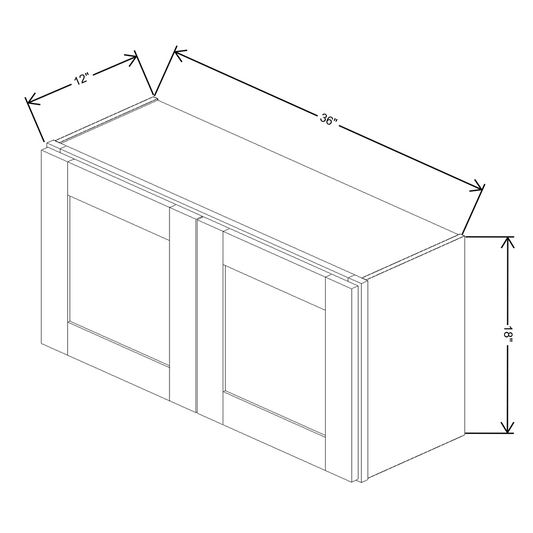 Fabuwood Allure Galaxy Frost Wall 18”H Double Doors 36"W Cabinet
