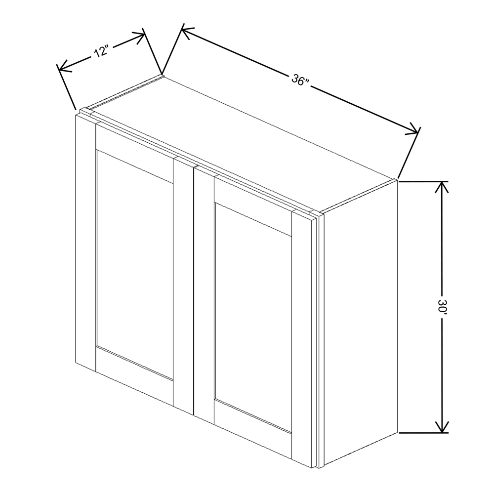 Fabuwood Allure Galaxy Frost Wall 36"W x 30"H Shaker Cabinet