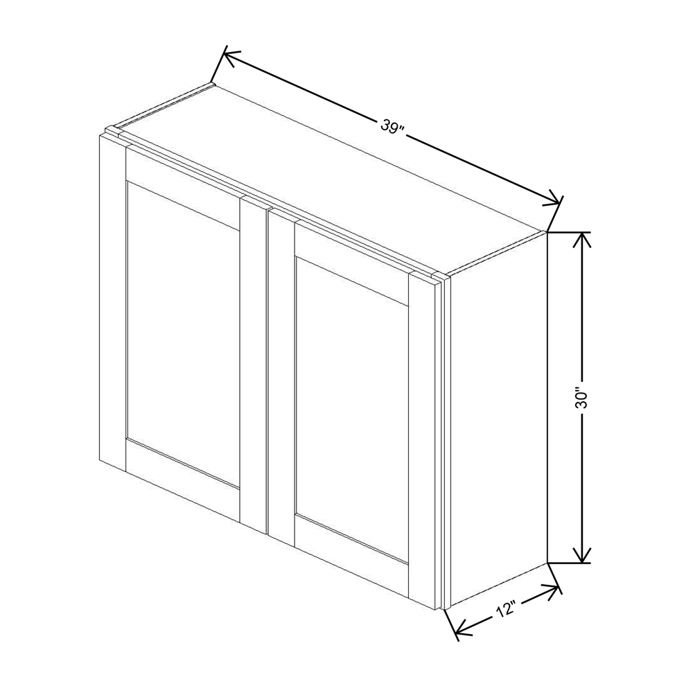 Fabuwood Allure Galaxy Frost Wall 30”H Double Doors 39"W Cabinet