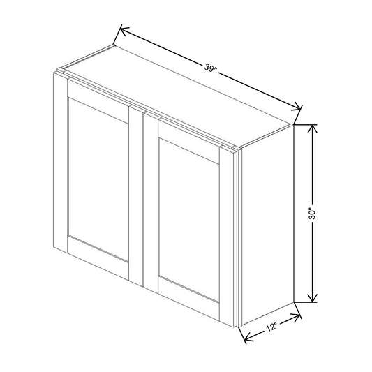 Fabuwood Allure Galaxy Frost Wall 30”H Double Doors 39"W Cabinet