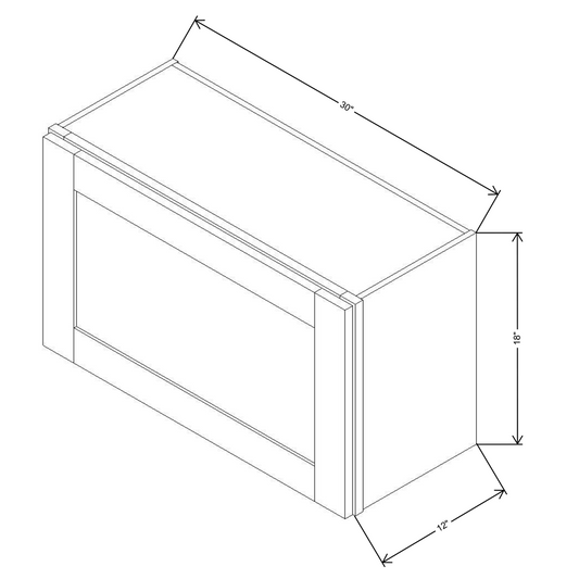 Fabuwood Allure Galaxy Frost Wall Appliance Center 30"W x 18”H Cabinet