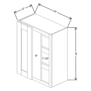 Fabuwood Allure Galaxy Frost Blind Corner Reversible Wall 24"W x 30"H Shaker Cabinet