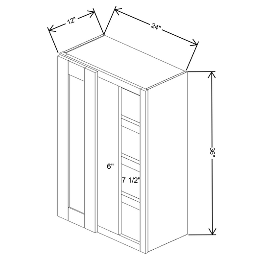 Fabuwood Allure Galaxy Frost Wall 36”H Single Door Blind 24"W Cabinet