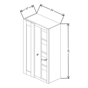 Fabuwood Allure Galaxy Frost Blind Corner Reversible Wall 24"W x 42"H Shaker Cabinet