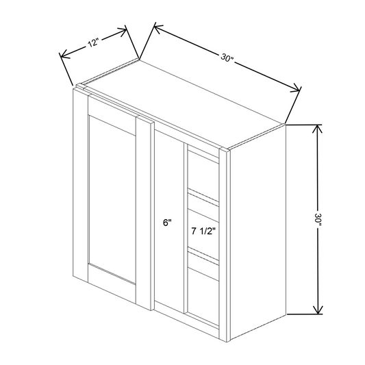 Fabuwood Allure Galaxy Frost Wall 30”H Single Door Blind 30"W Cabinet