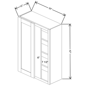 Fabuwood Allure Galaxy Frost Blind Corner Reversible Wall 30"W x 42"H Shaker Cabinet