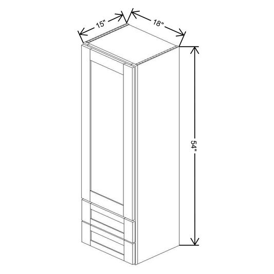 Fabuwood Allure Galaxy Frost Wall w/ Drawers 18"W x 54”H x 15”D Cabinet