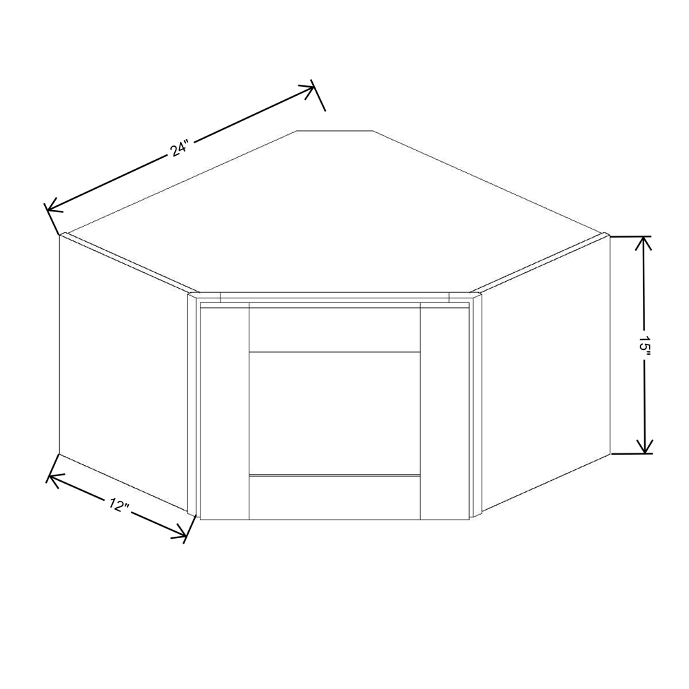 Fabuwood Allure Galaxy Frost 24"W X 15"H   Diagonal Corner Wall