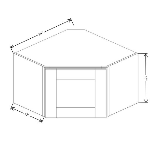 Fabuwood Allure Galaxy Frost Wall 15”H Diagonal Corner 24"W Cabinet