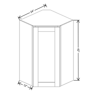 Fabuwood Allure Galaxy Frost Diagonal Corner Wall 24"W x 42"H Shaker Cabinet