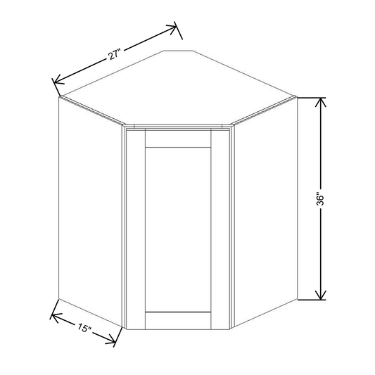Fabuwood Allure Galaxy Frost Wall 36”H Diagonal Corner 27"W Cabinet