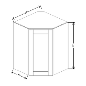 Fabuwood Allure Galaxy Frost 27"W x 36"H   Diagonal Corner Wall