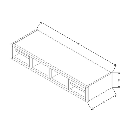 Fabuwood Allure Galaxy Frost Wall Organizer 36”W x 06”H Cabinet