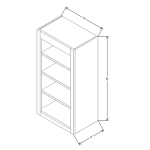 Fabuwood Allure Galaxy Frost 18"W X 36"H Wall Open Shelf  {Galaxy-Fusion}