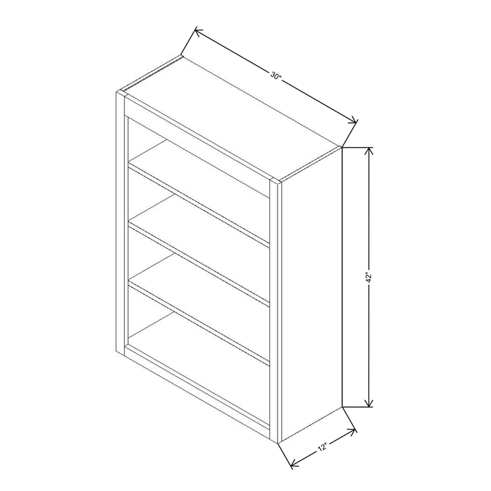 FABUWOOD ALLURE GALAXY FROST 30"W X 42"H  WALL OPEN SHELF  {Galaxy-Fusion}