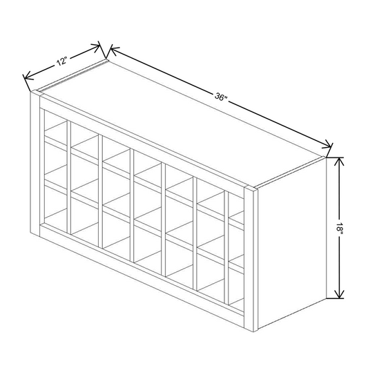 Fabuwood Allure Galaxy Frost Wall Wine Rack 36"W x 18”H Cabinet