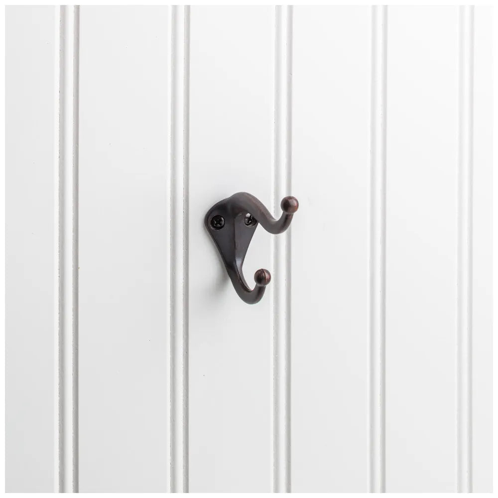 2-5/16" Brushed Oil Rubbed Bronze Traditional Double Prong Ball End Wall Mounted Utility Hook
