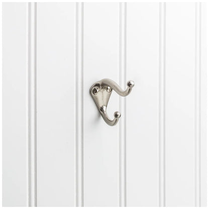 2-5/16" Satin Nickel Traditional Double Prong Ball End Wall Mounted Utility Hook