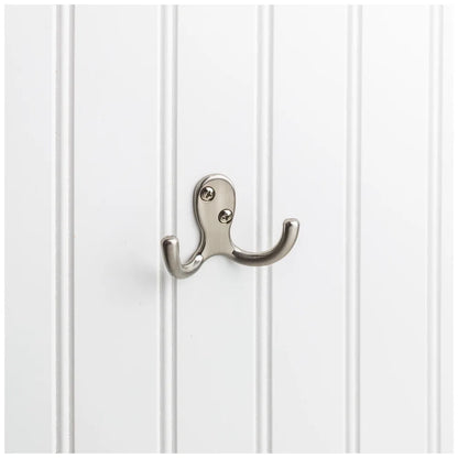 1-7/8" Satin Nickel Heavy Duty Double Prong Wall Mounted Hook