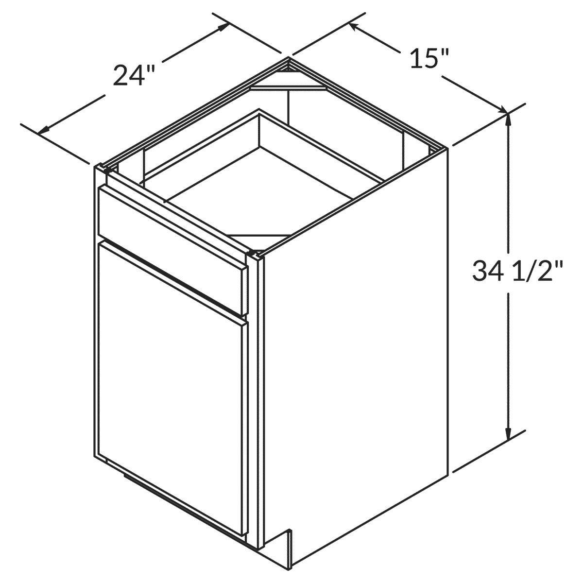 Fabuwood Allure Galaxy Horizon Base 15"W Assembled Cabinet