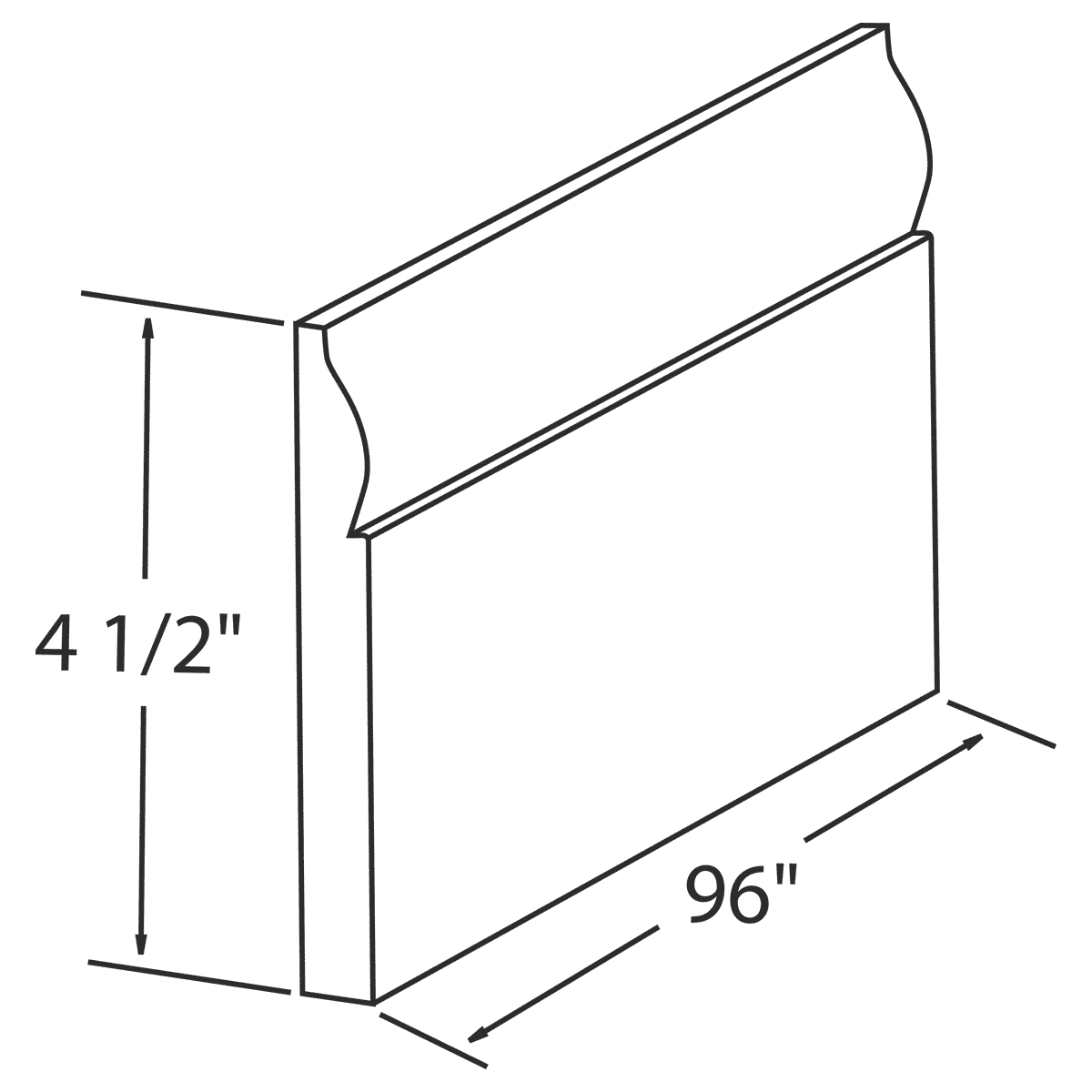 Fabuwood Allure Galaxy Horizon 96" Length Base Board Molding