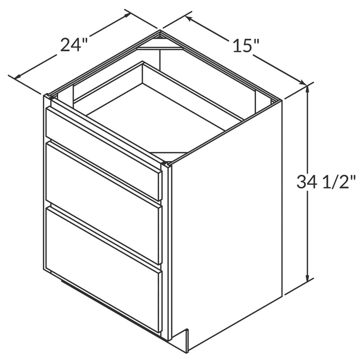 Fabuwood Allure Galaxy Linen Drawer Base 15"W Assembled Cabinet