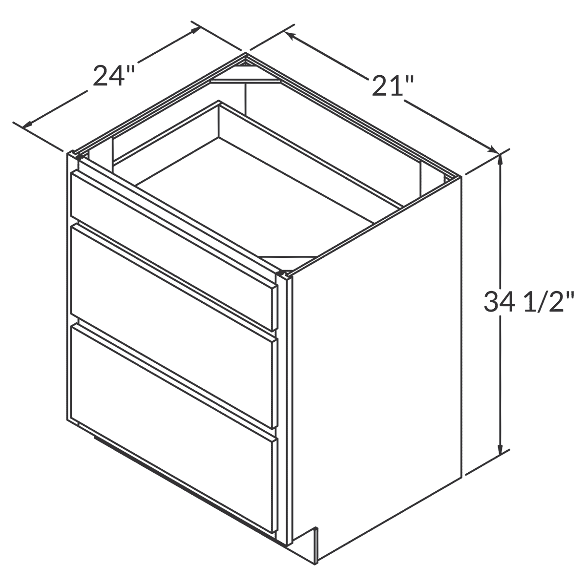 Fabuwood Allure Galaxy Horizon Drawer Base 21"W Assembled Cabinet