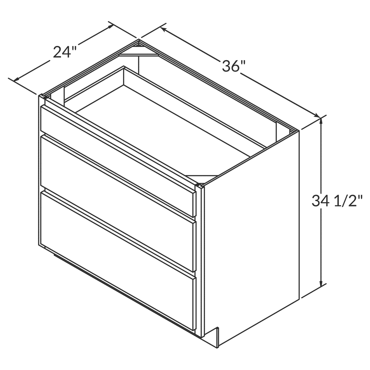 Fabuwood Allure Galaxy Horizon Drawer Base 36"W Assembled Cabinet