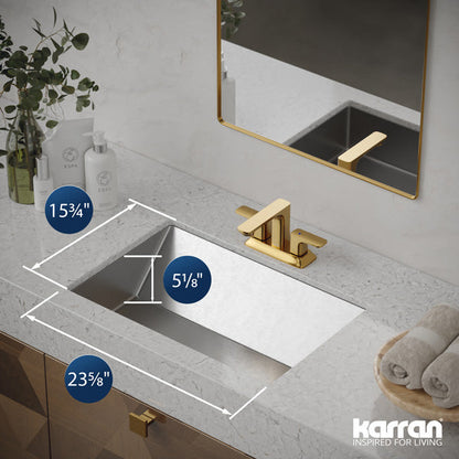 23-5/8" Undermount Stainless Steel Bathroom Sink In Stainless Steel