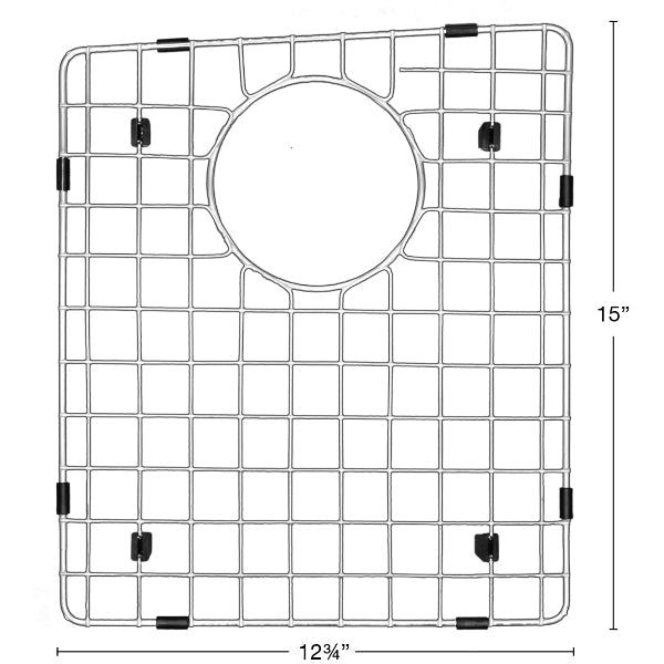 Stainless Steel Bottom Grid - Fits in Left Bowl of Karran Sinks - QT-710, QU-710